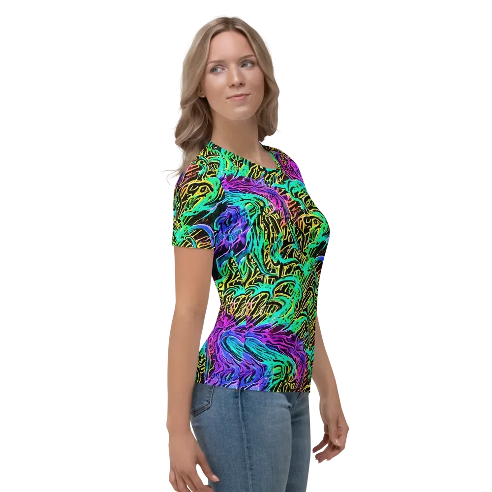 Laser Menagerie on Women's Crew Neck T-Shirt — Right