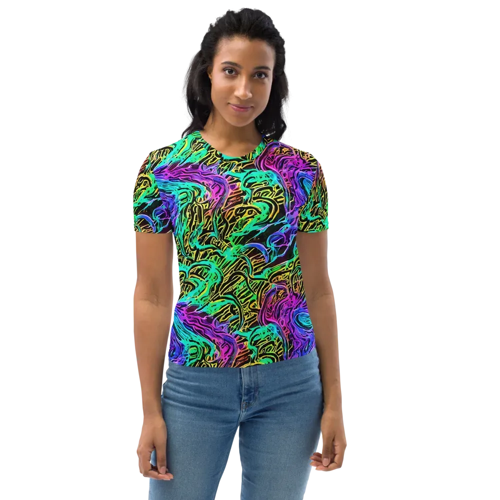 Laser Menagerie on Women's Crew Neck T-Shirt — Front