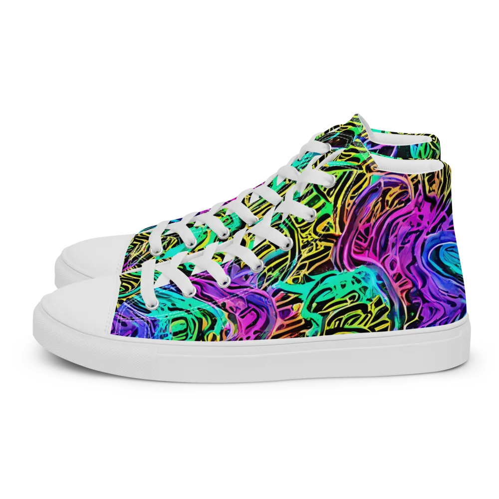 Laser Menagerie on Women's High Top Canvas Shoes — Left