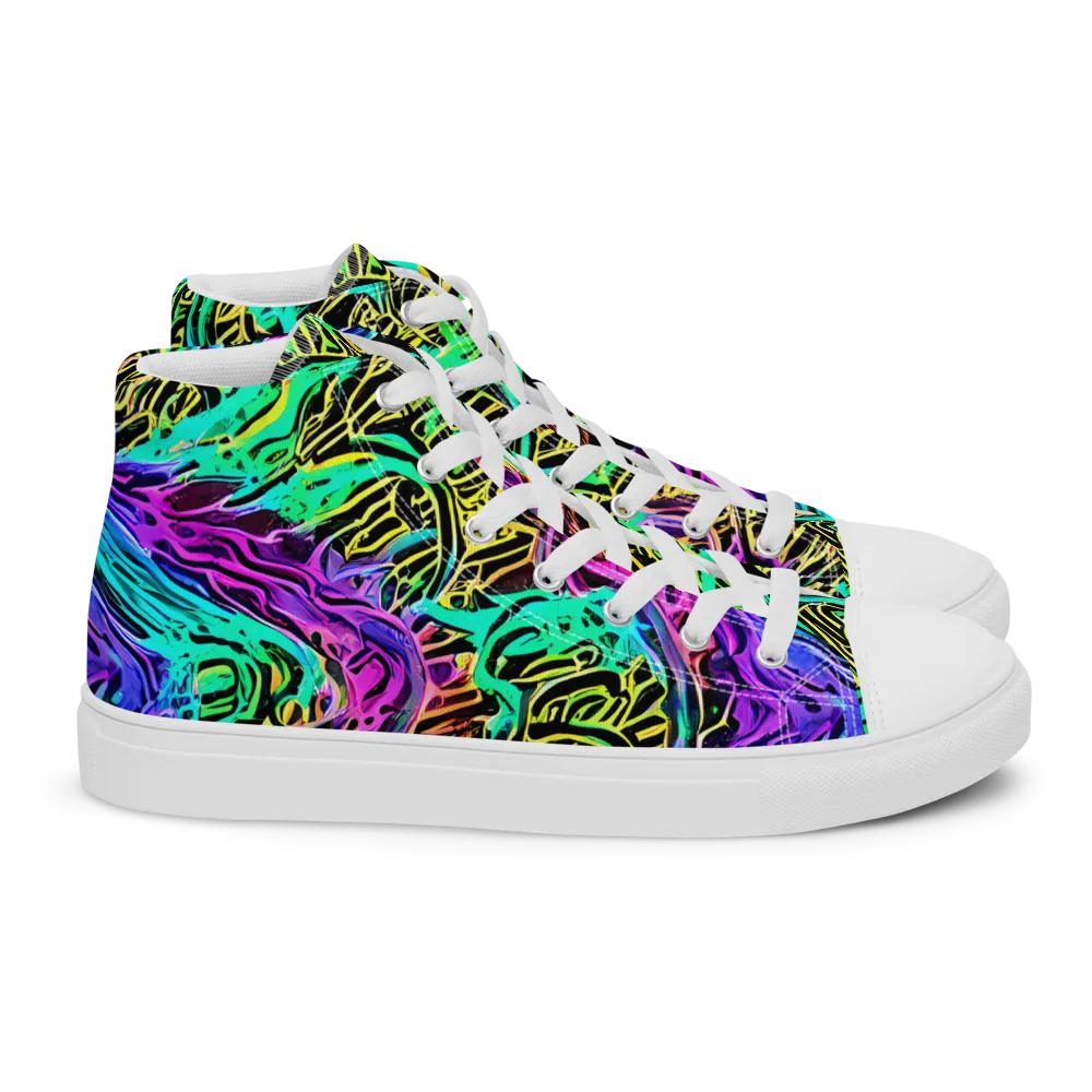 Laser Menagerie on Women's High Top Canvas Shoes — Right
