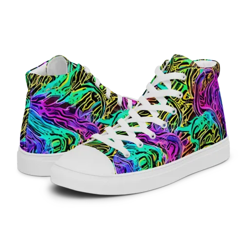 Laser Menagerie on a Women's High Top Canvas Shoes