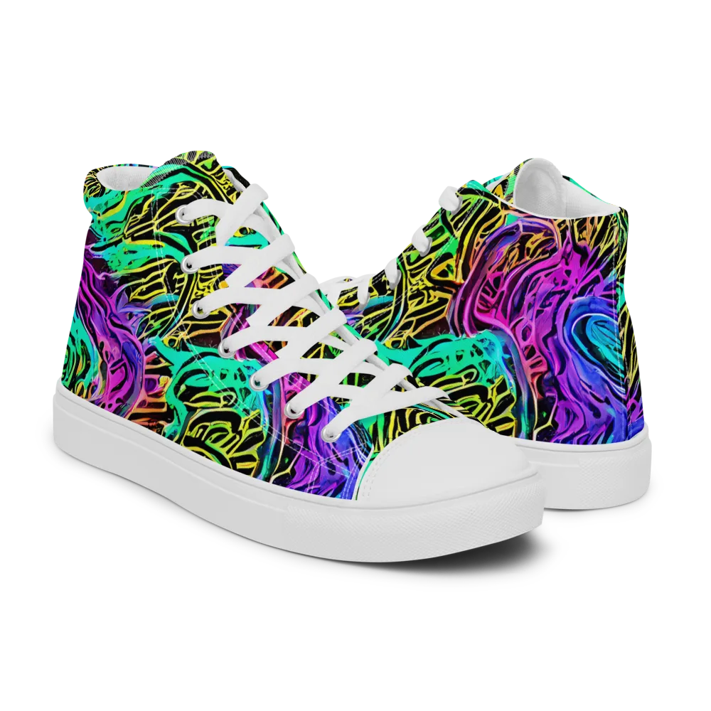 Laser Menagerie on Women's High Top Canvas Shoes — Right