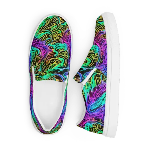 Laser Menagerie on a Men's Slip-On Canvas Shoes