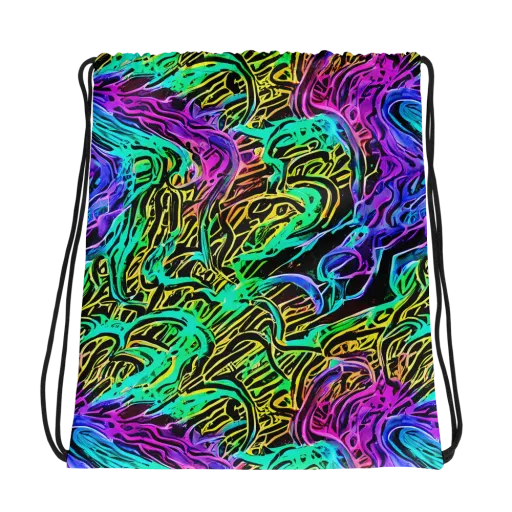 Laser Menagerie on a Drawstring Bag