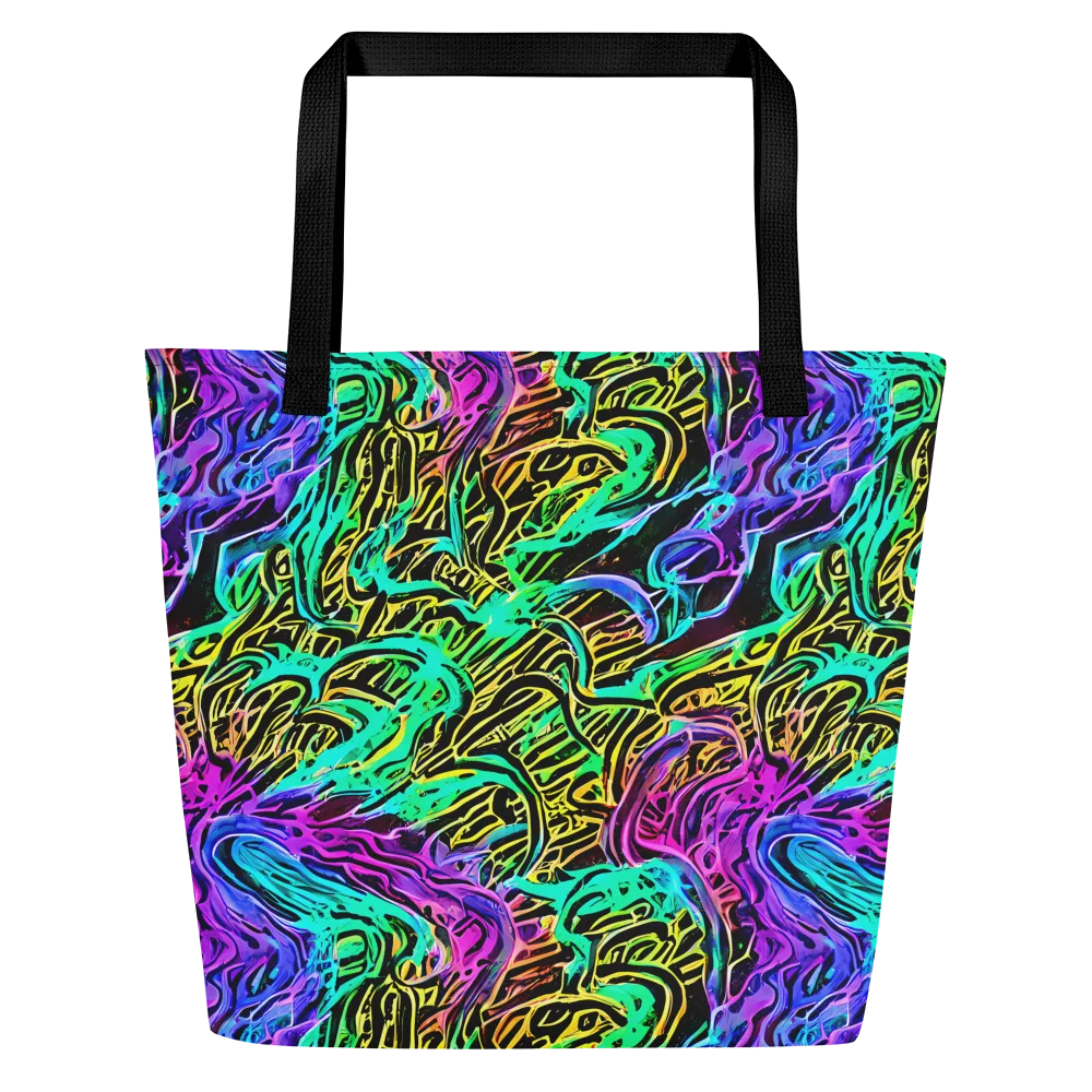 Laser Menagerie on Large Tote Bag W/ Pocket — Front