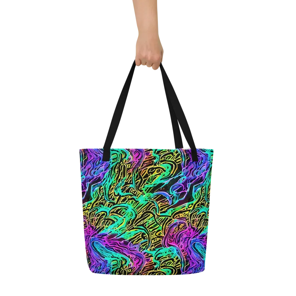 Laser Menagerie on Large Tote Bag W/ Pocket — Front