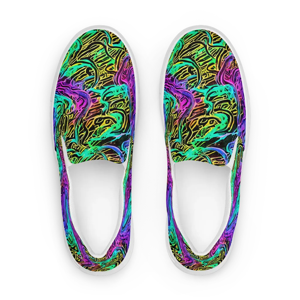 Laser Menagerie on Women's Slip-On Canvas Shoes — Front