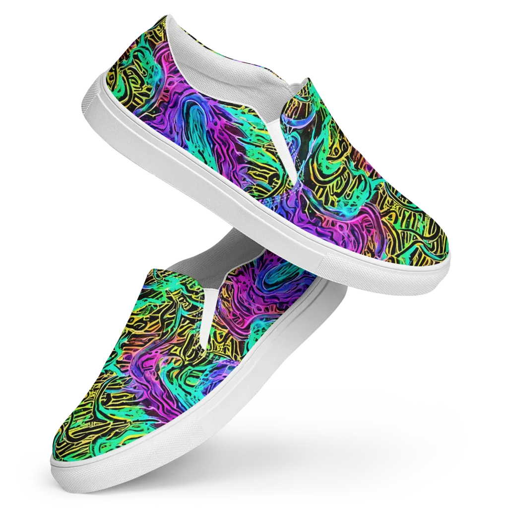 Laser Menagerie on Women's Slip-On Canvas Shoes — Front