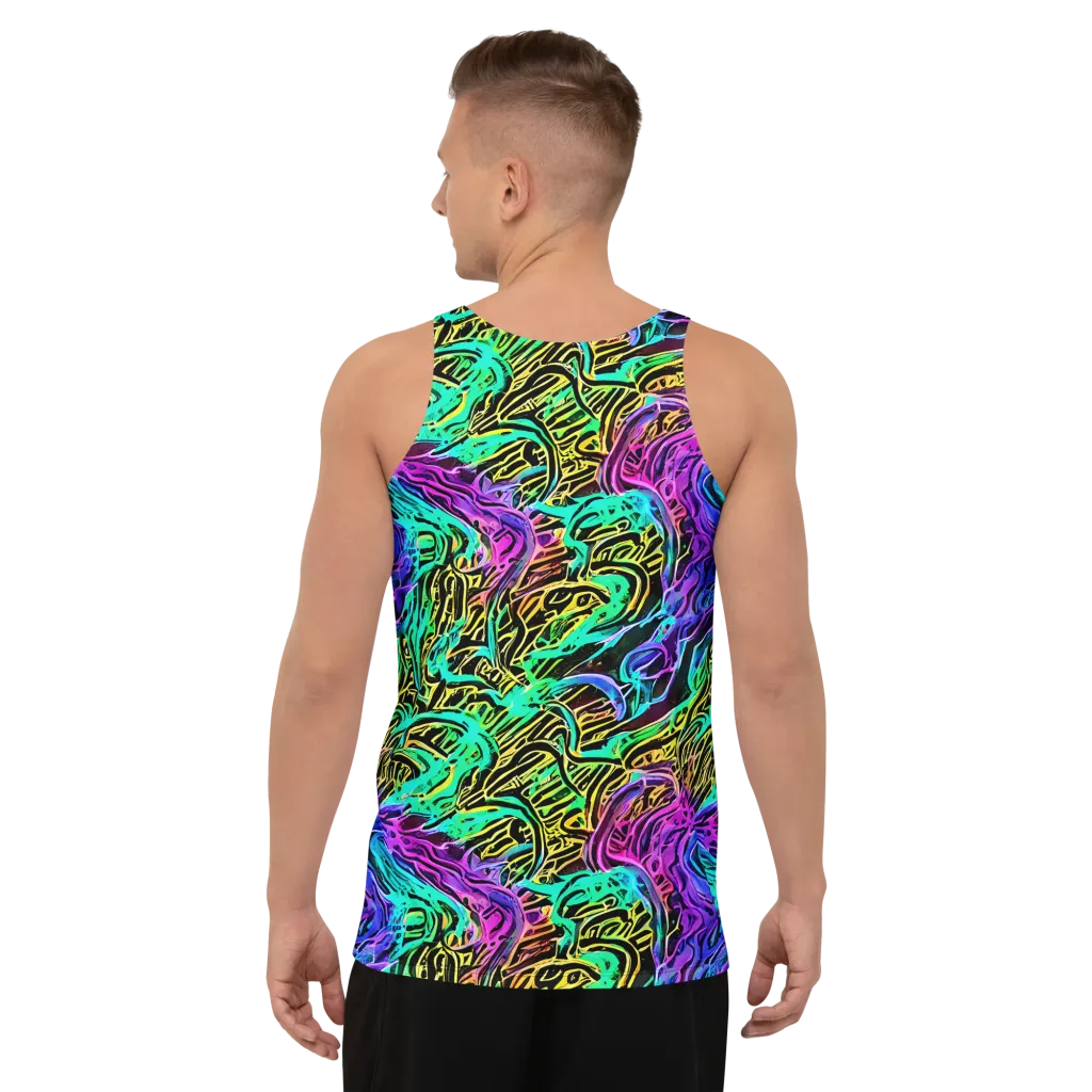 Laser Menagerie on Men's Tank Top — Back