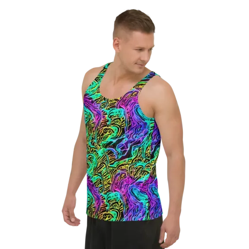 Laser Menagerie on a Men's Tank Top