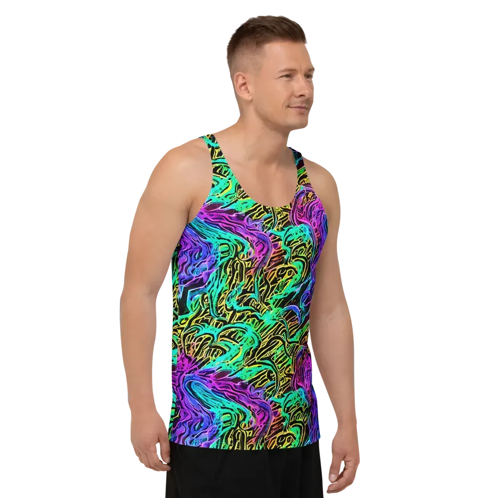 Laser Menagerie on Men's Tank Top — Right Front
