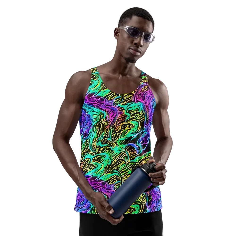 Laser Menagerie on Men's Tank Top — Front