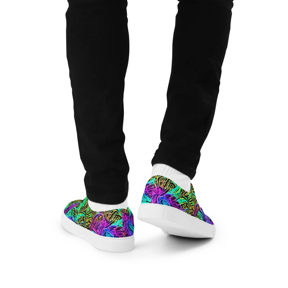 Laser Menagerie on Men's Lace-Up Canvas Shoes — Back