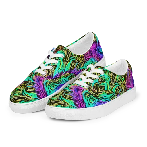 Laser Menagerie on a Men's Lace-Up Canvas Shoes