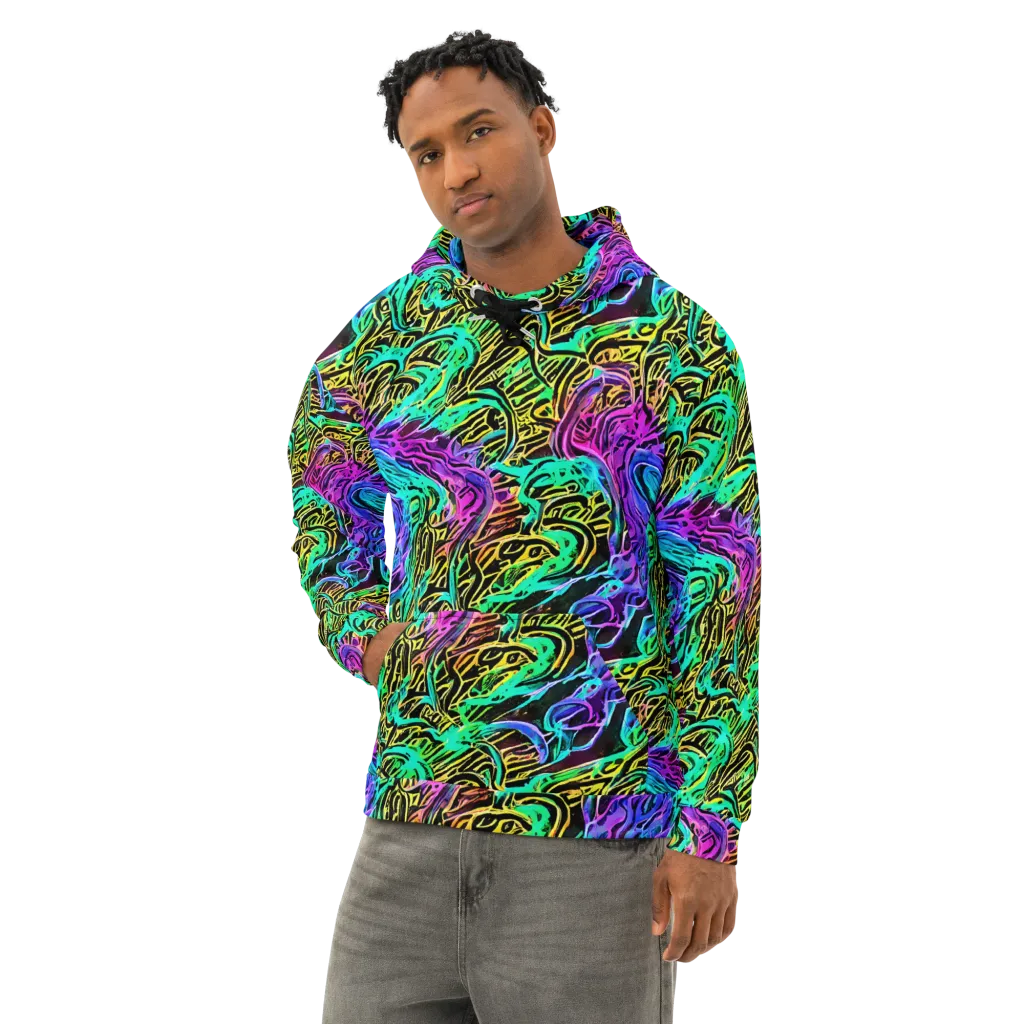 Laser Menagerie on Cotton Hoodie — Left Front