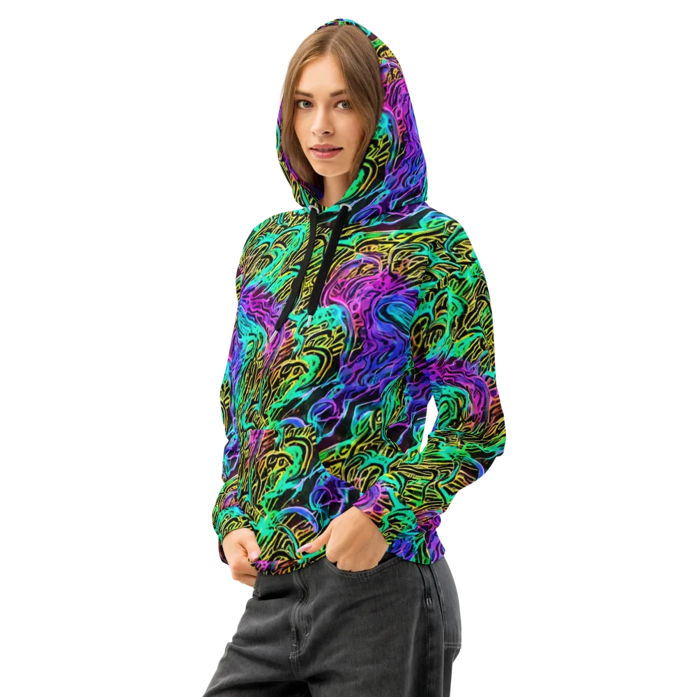 Laser Menagerie on Cotton Hoodie — Left Front