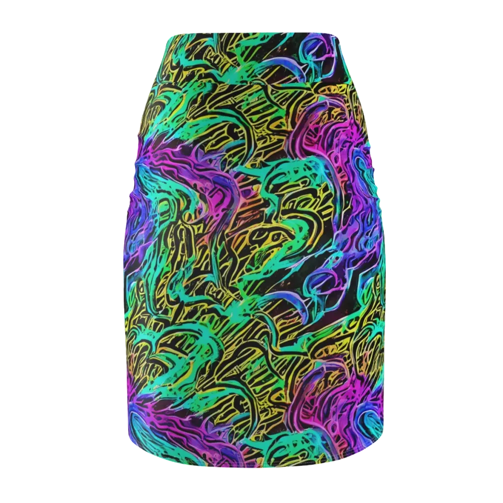 Laser Menagerie on Pencil Skirt — Back