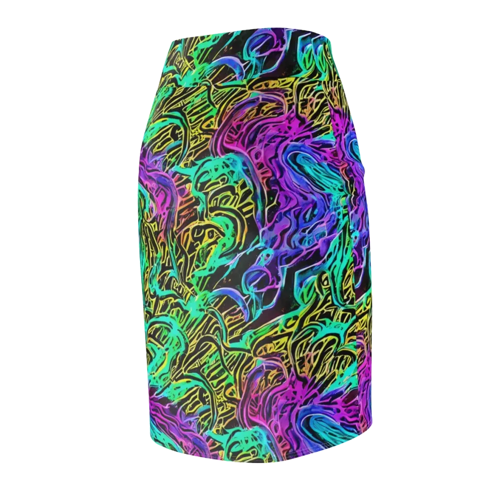 Laser Menagerie on Pencil Skirt — Back Side