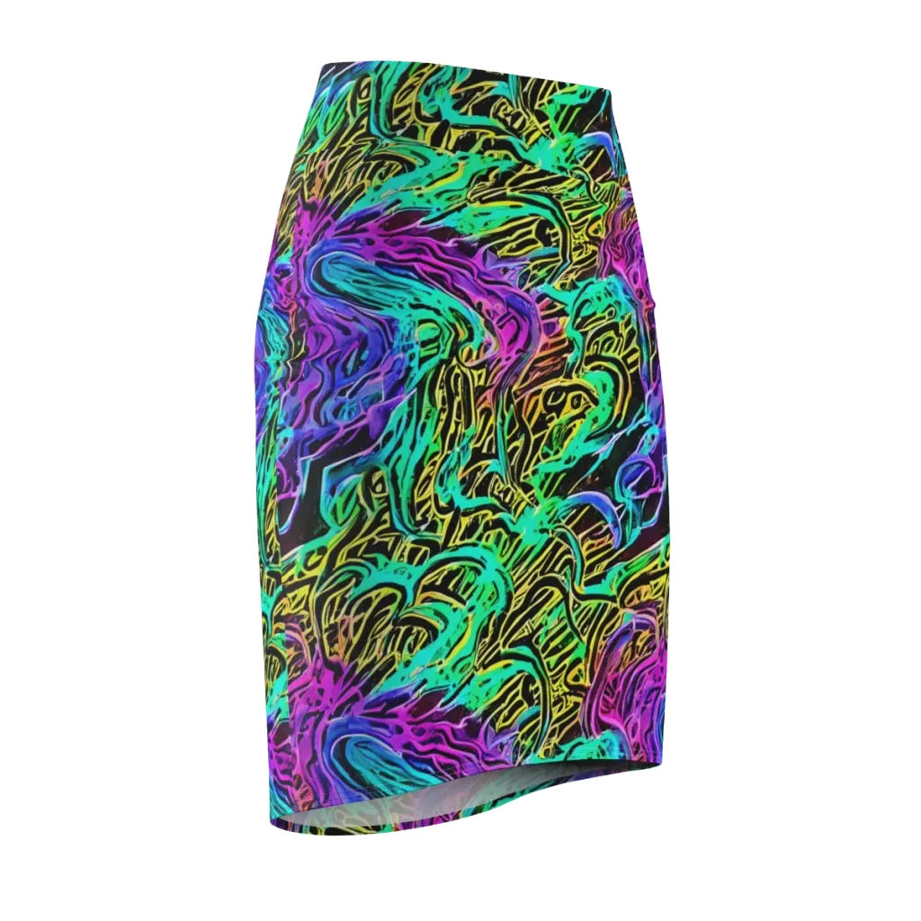 Laser Menagerie on Pencil Skirt — Front Side