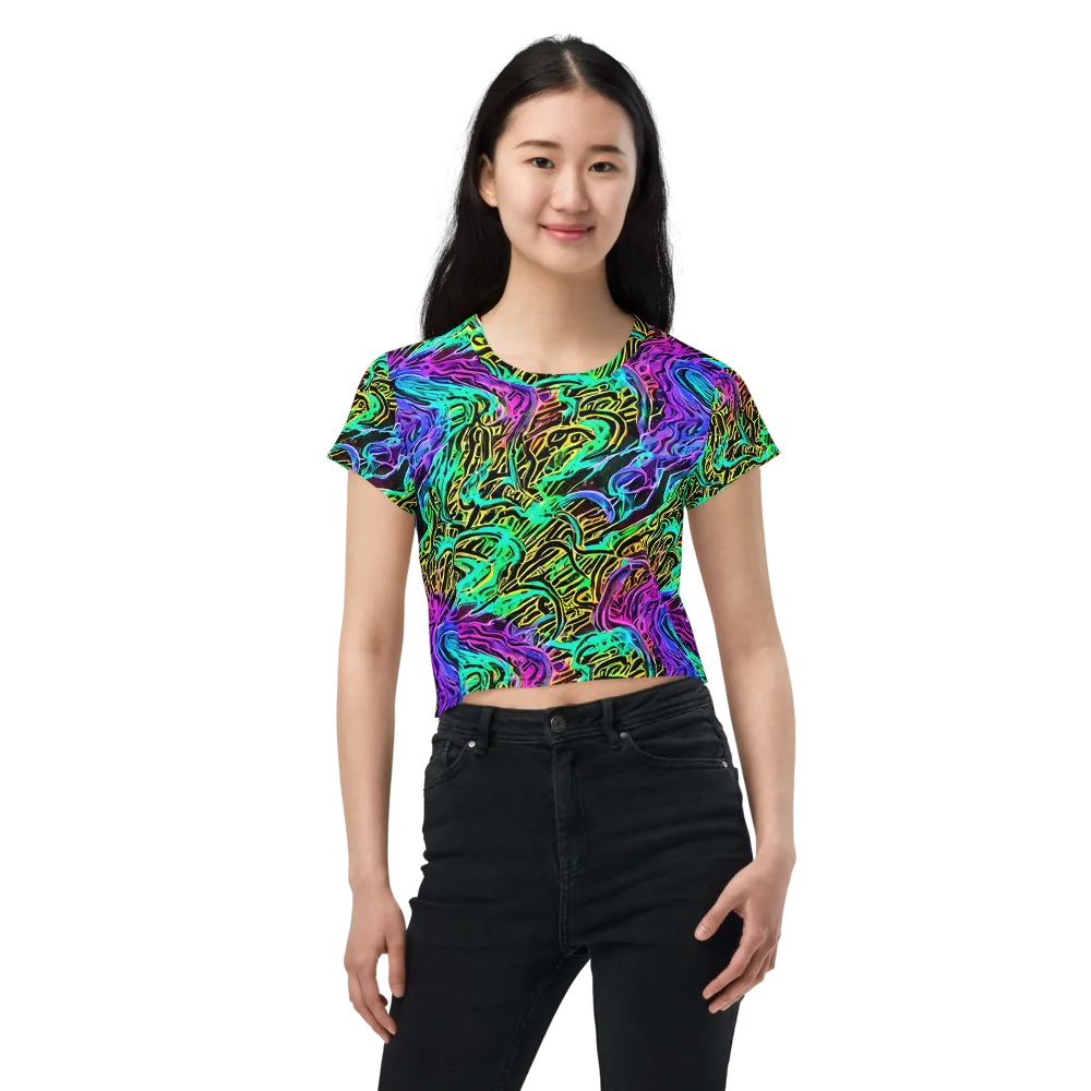 Laser Menagerie on Crop Tee — Front