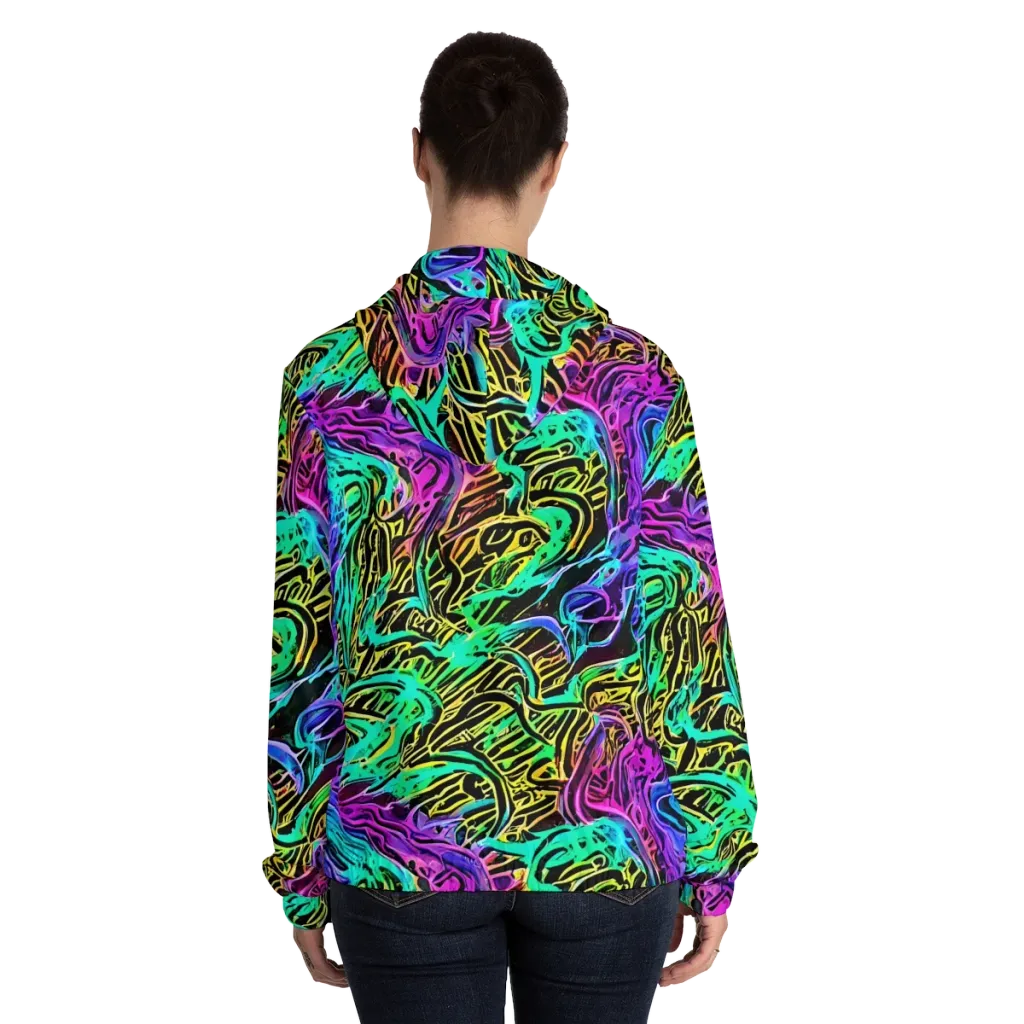 Laser Menagerie on Women's Full-Zip Hoodie — Back On Person