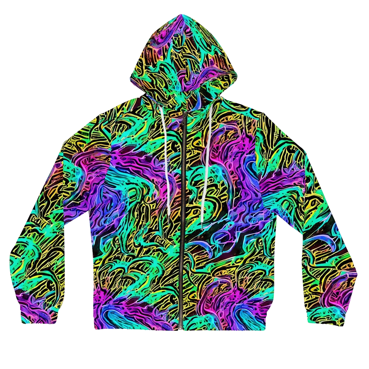 Laser Menagerie on Women's Full-Zip Hoodie — Front