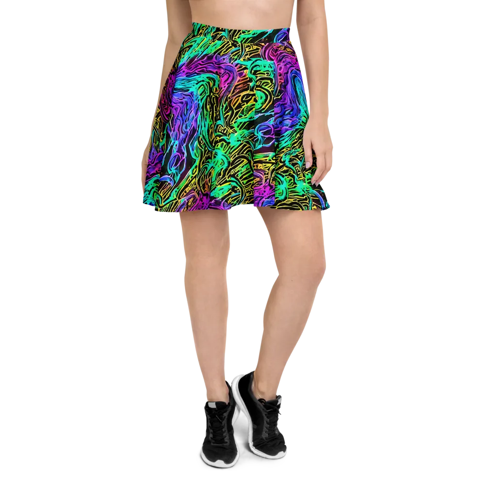 Laser Menagerie on Skater Skirt — Front