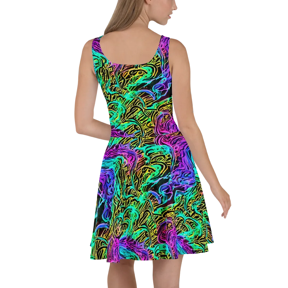 Laser Menagerie on Skater Dress — Back