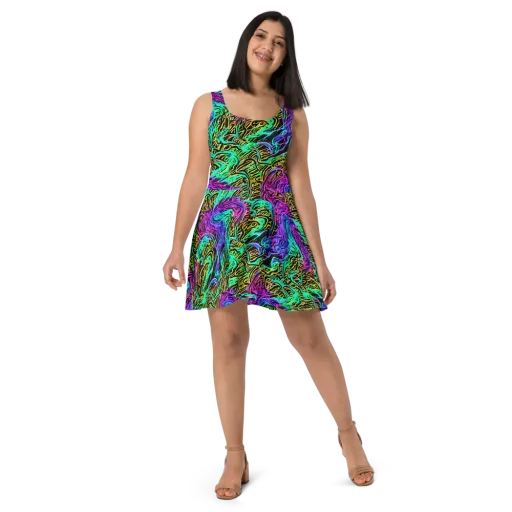 Laser Menagerie on a Skater Dress
