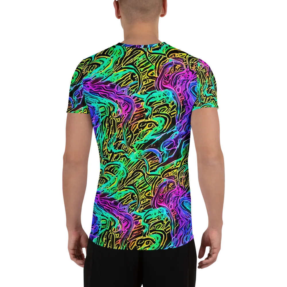 Laser Menagerie on Men's Athletic T-Shirt — Back