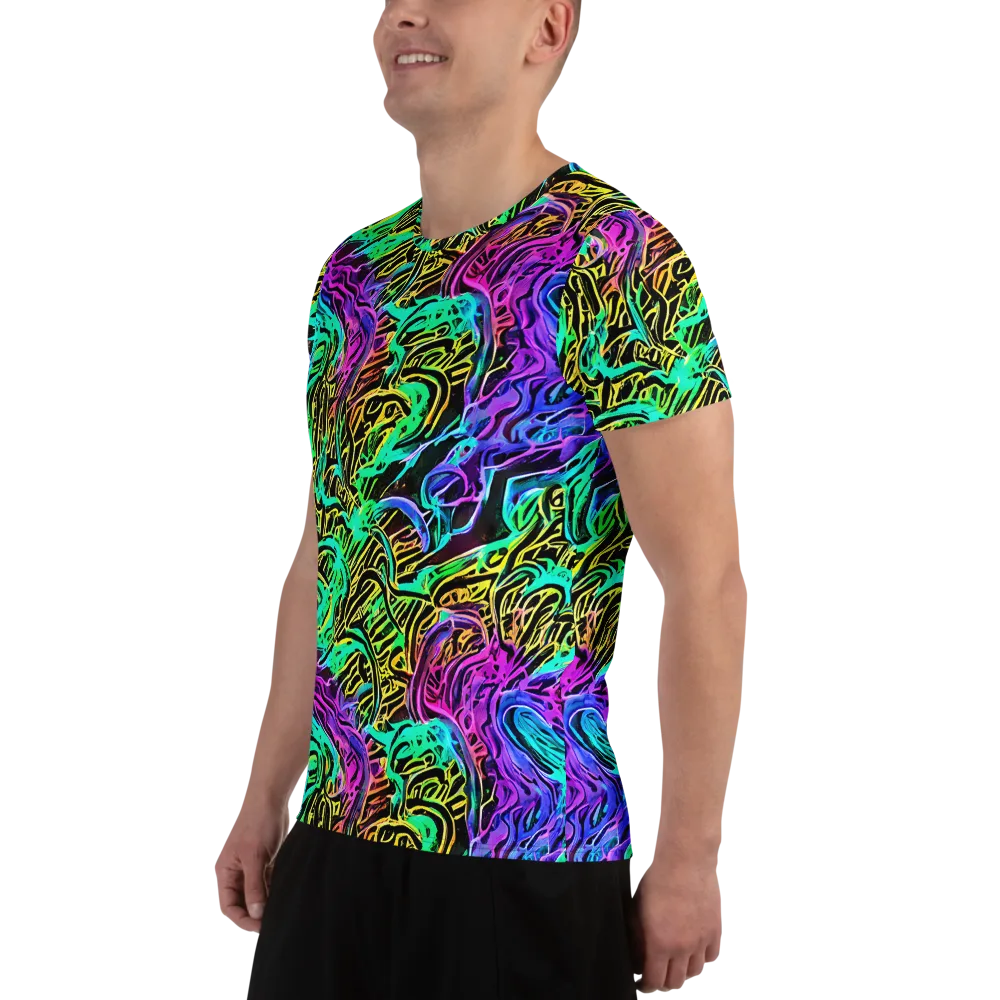 Laser Menagerie on Men's Athletic T-Shirt — Left