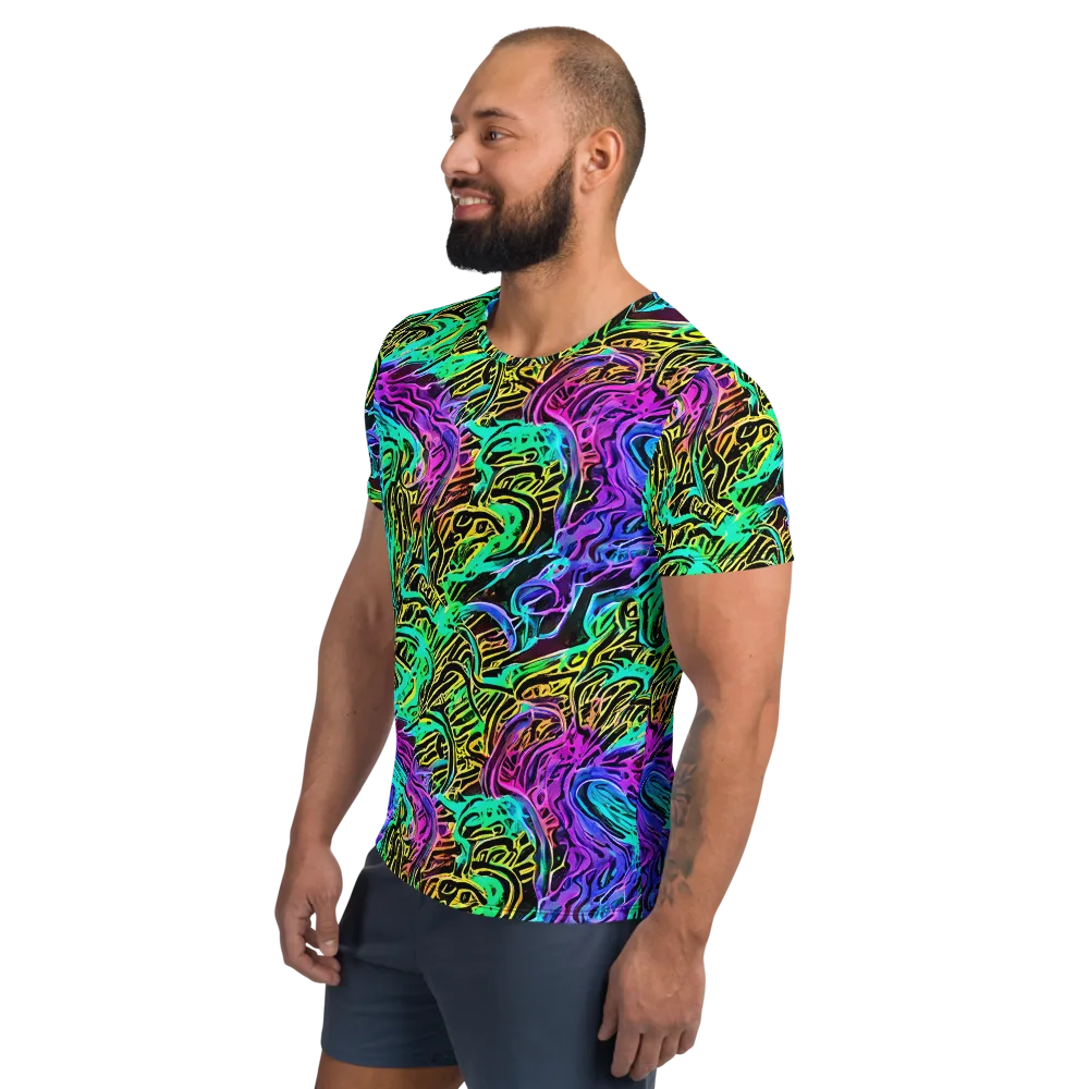 Laser Menagerie on Men's Athletic T-Shirt — Left