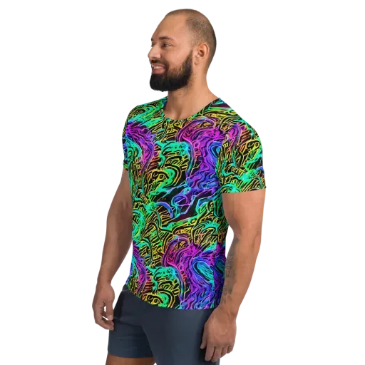 Laser Menagerie on a Men's Athletic T-Shirt