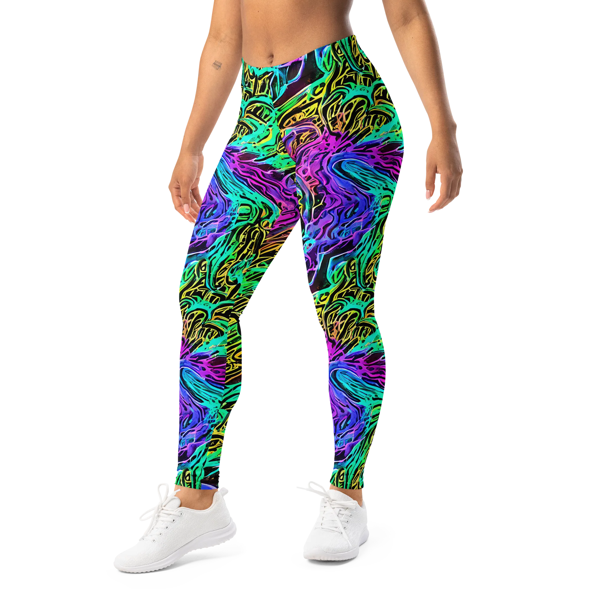Laser Menagerie on Leggings — Left Front
