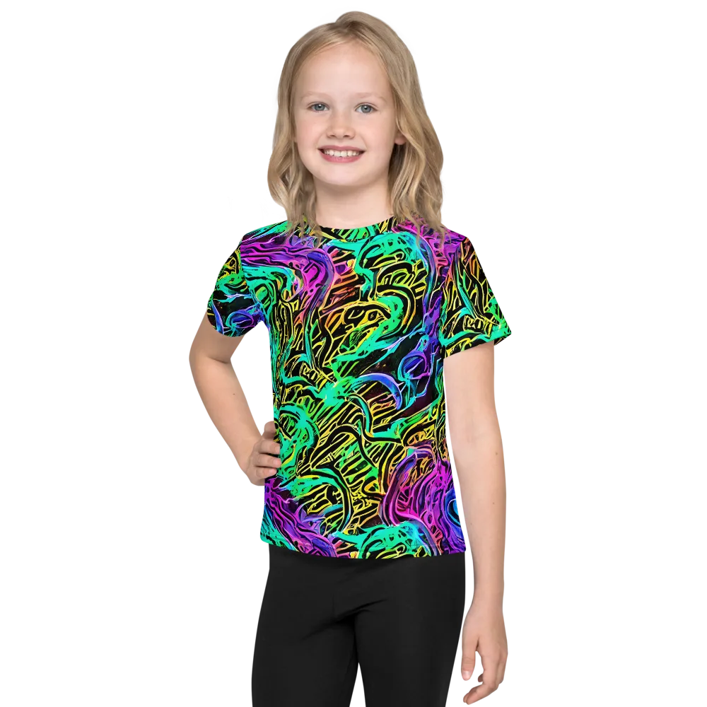 Laser Menagerie on Kids Crew Neck T-Shirt — Front