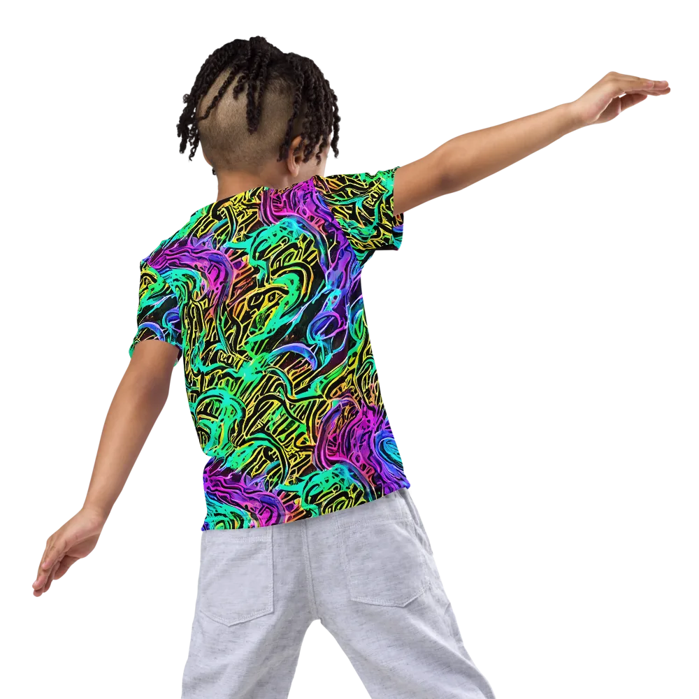 Laser Menagerie on Kids Crew Neck T-Shirt — Back