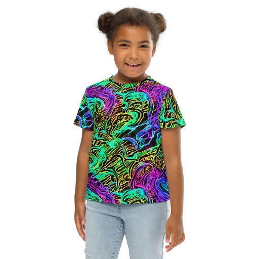 Laser Menagerie on a Kids Crew Neck T-Shirt