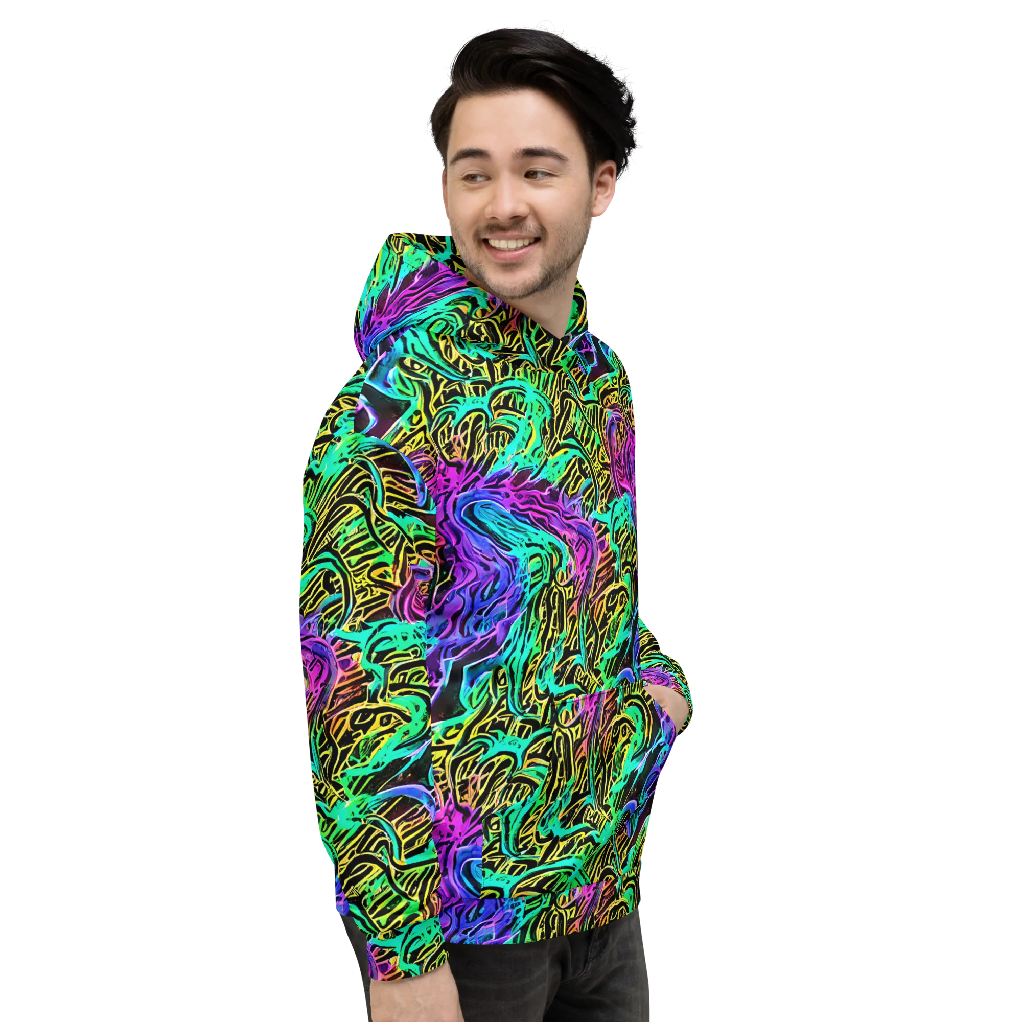 Laser Menagerie on Hoodie — Right