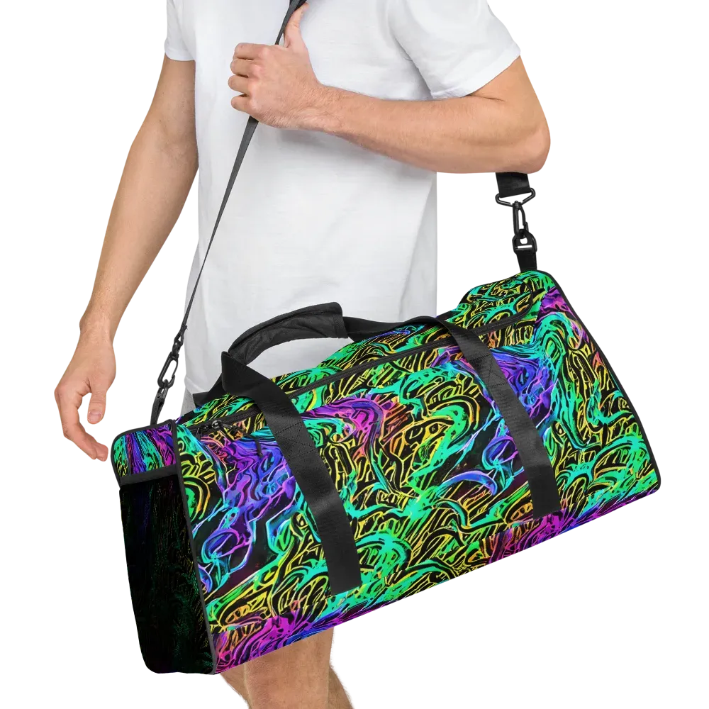 Laser Menagerie on Duffle Bag — Right Front