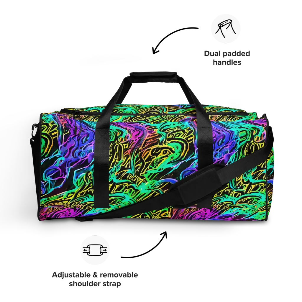 Laser Menagerie on Duffle Bag — Front