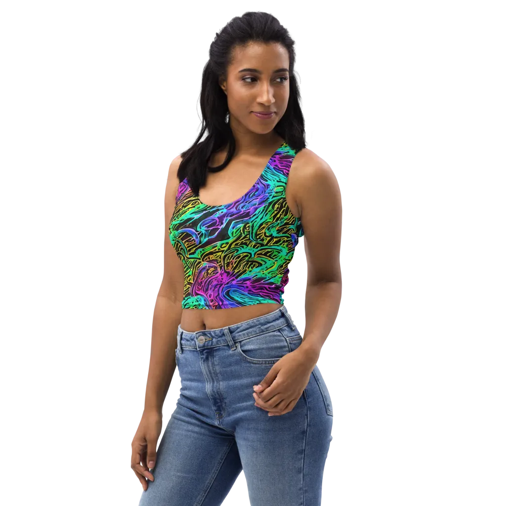 Laser Menagerie on Crop Top — Left Front