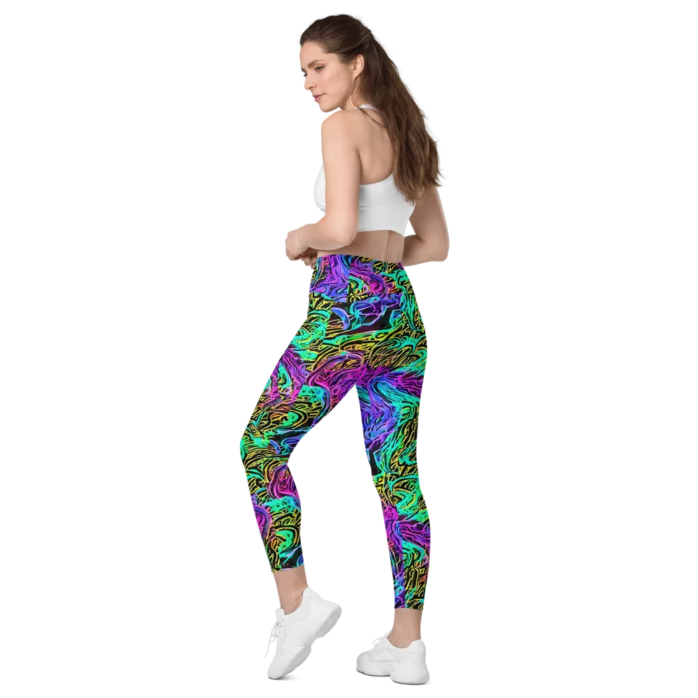Laser Menagerie on Leggings with Pockets — Left Back