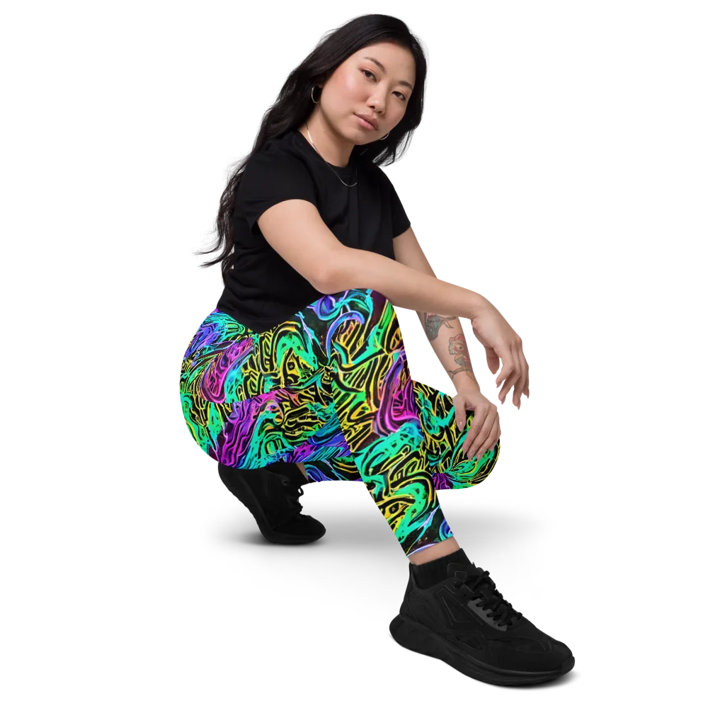 Laser Menagerie on Leggings with Pockets — Right Front