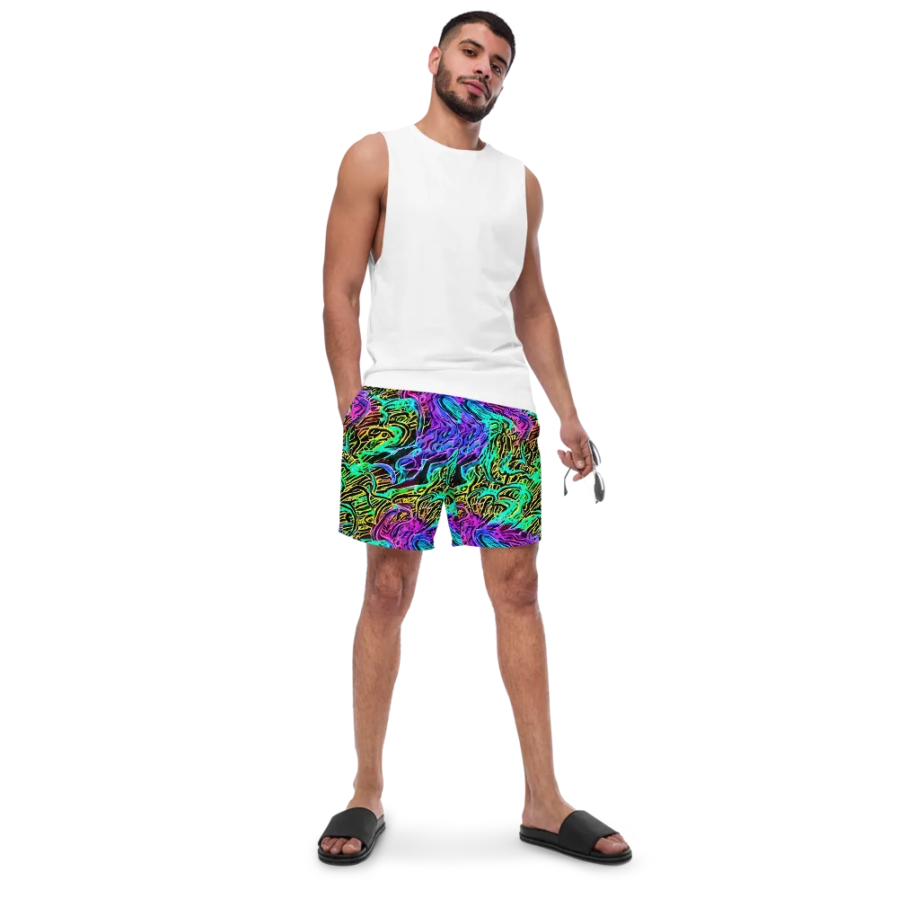 Laser Menagerie on Swim Trunks — Front
