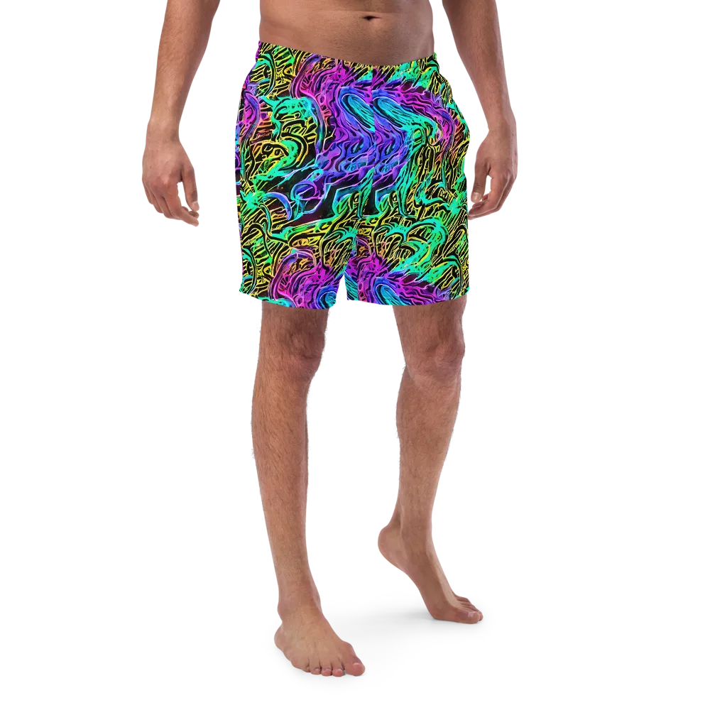 Laser Menagerie on Swim Trunks — Front