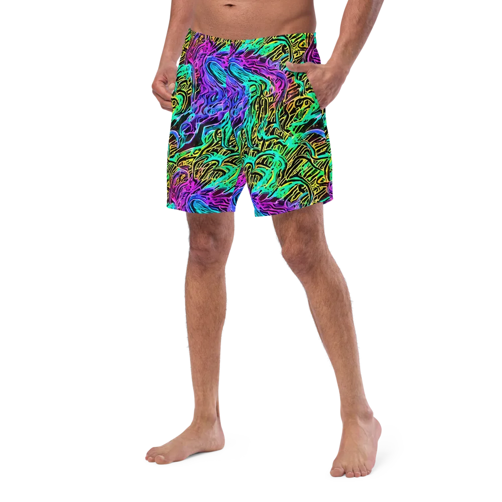 Laser Menagerie on Swim Trunks — Left Front