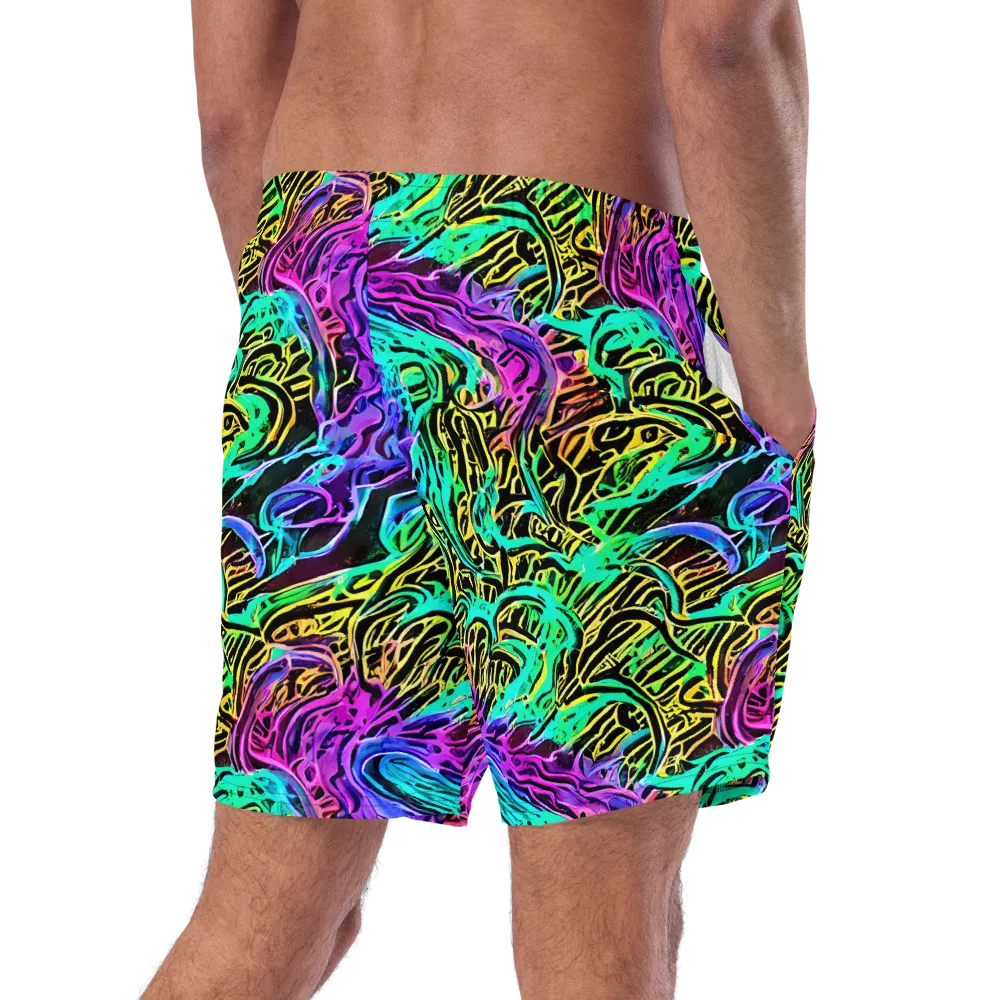 Laser Menagerie on Swim Trunks — Right Back