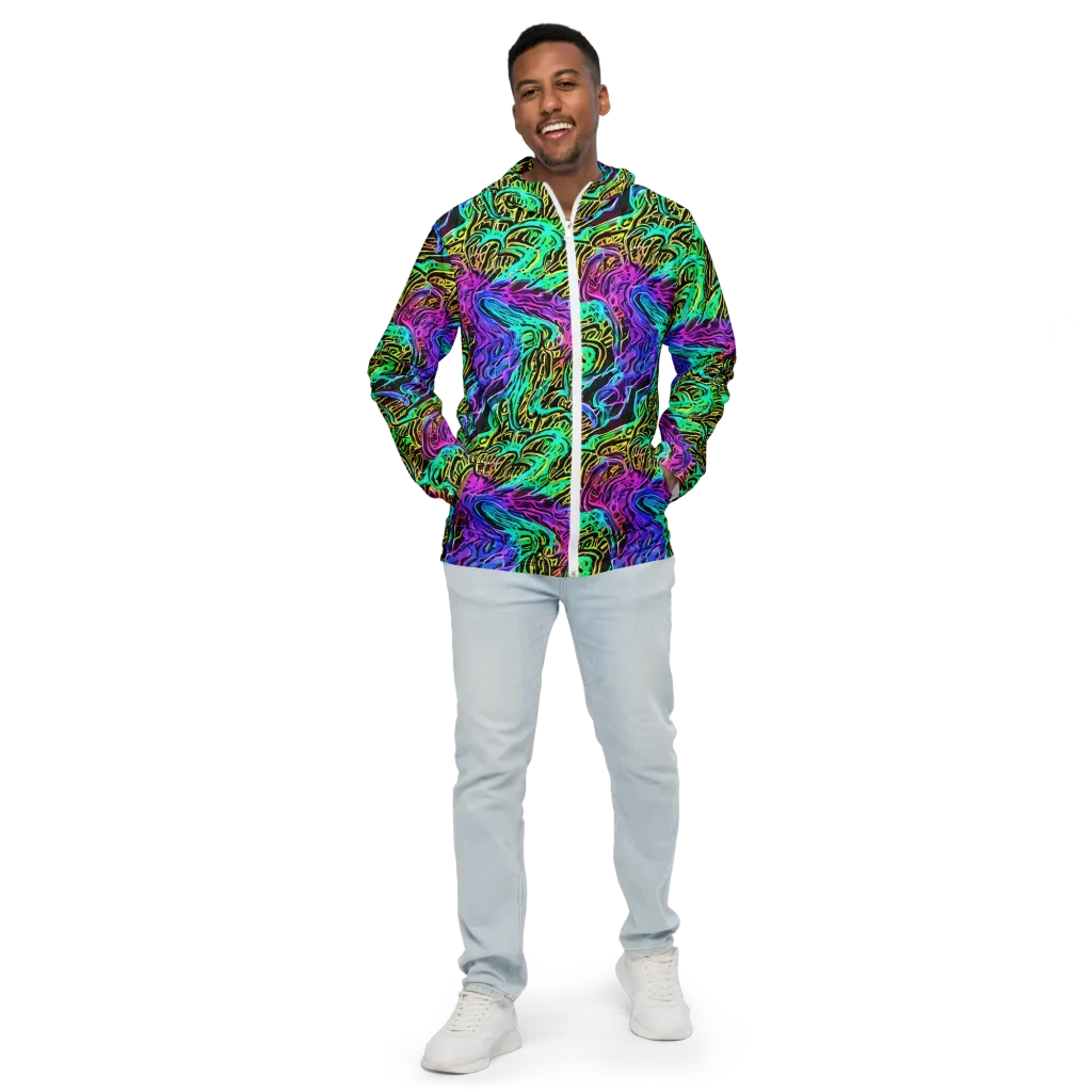 Laser Menagerie on Men's Windbreaker — Front