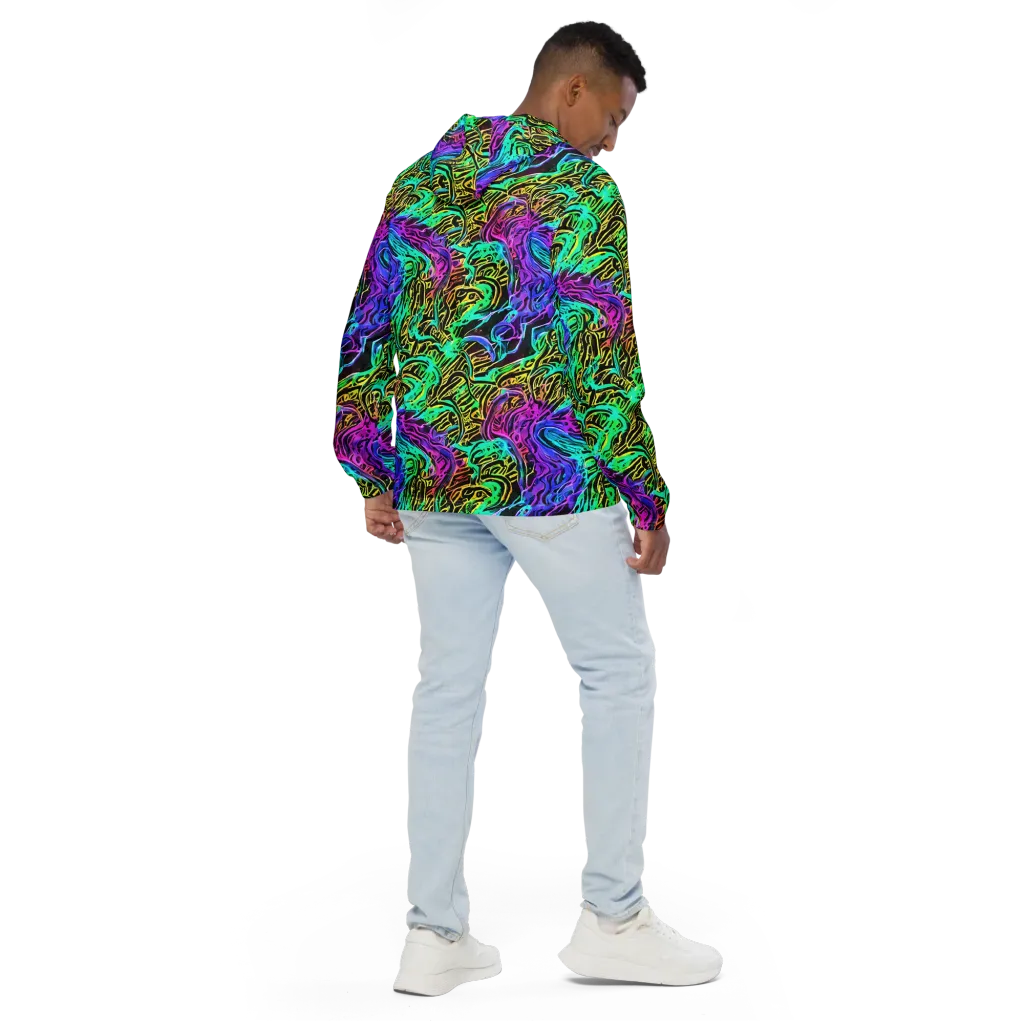 Laser Menagerie on Men's Windbreaker — Back