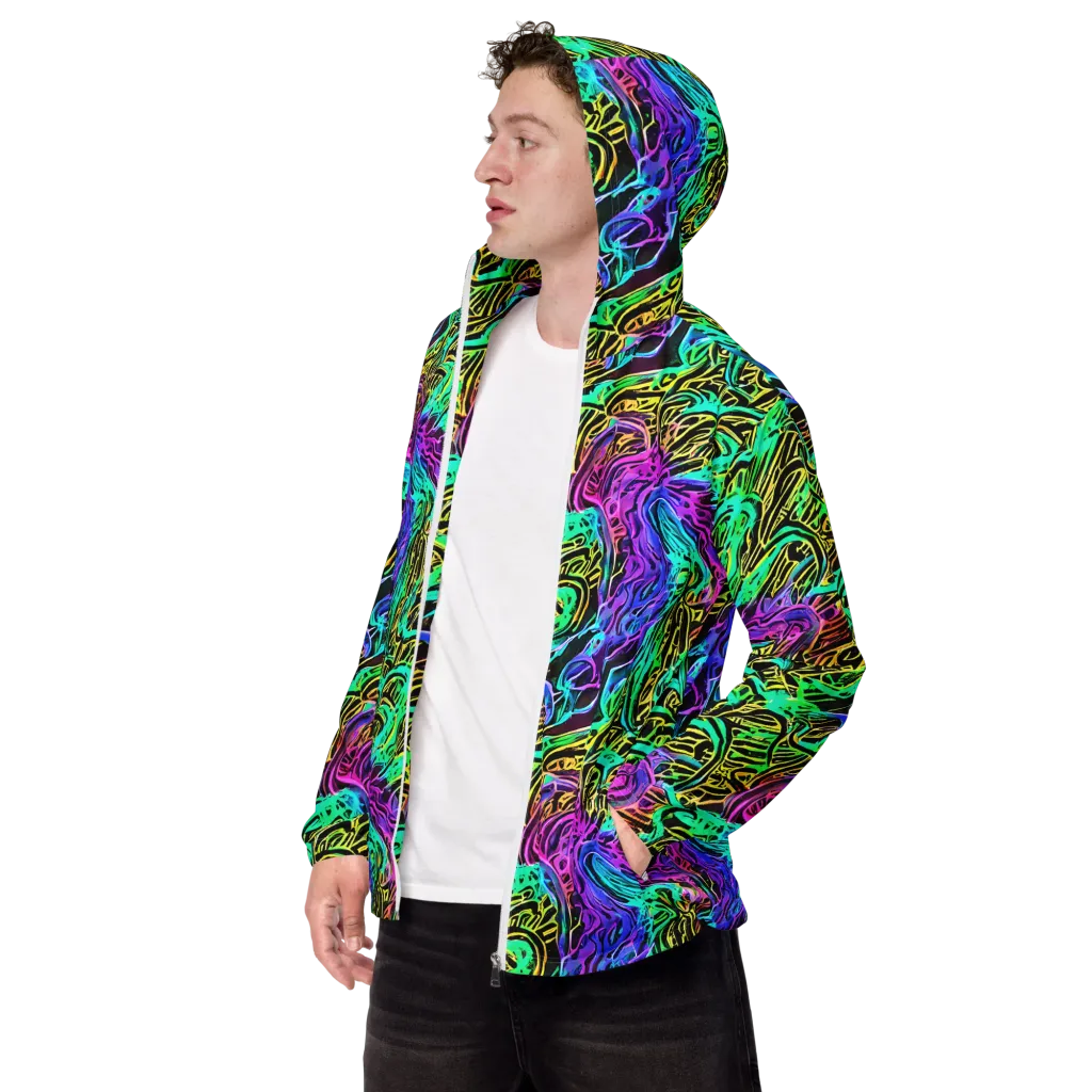 Laser Menagerie on Men's Windbreaker — Left Front